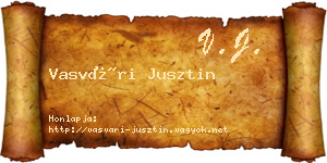 Vasvári Jusztin névjegykártya
