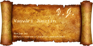 Vasvári Jusztin névjegykártya